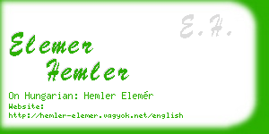 elemer hemler business card